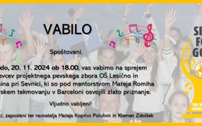 Vabilo na sprejem pevcev – Barcelona 2024